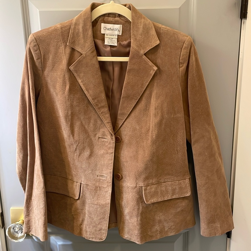 Chadwicks Women's Tan Suede Blazer Jacket